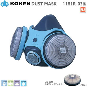 興研 サカヰ式 防じんマスク 1181R-03型 RL2タイプ フィルタ交換タイプ【粉塵マスク・ダイオキシン対策マスク・アスベスト対策マスク・PCB対策マスク・電動ファン付マスク・使い捨てマスク・