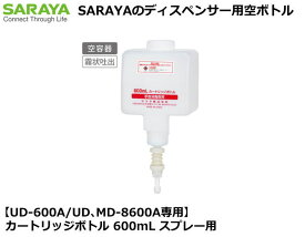 SARAYA・手指消毒剤用　【UD-600A/UD、MD-8600A専用】 カートリッジボトル 600mL スプレー用　【医療従事者・介護従事者・研究者向け・食品加工関係者・教育機関関係】