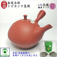 朱泥玉形トビカンナ急須 「かぶせ茶」付き 北龍 北龍陶園 梅原タツオ 常滑焼き 陶器 陶製茶こし セラメッ…
