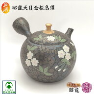 昭龍天目金桜急須 「かぶせ茶」付き 昭龍 梅原昭二 伝統工芸士 昭龍陶園 常滑焼 陶器 陶製茶こし セラメ…