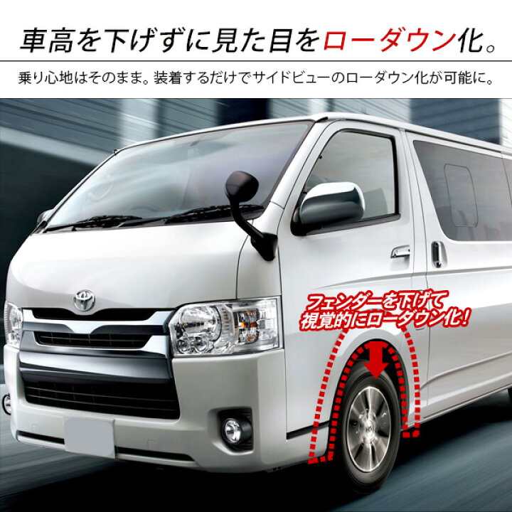 楽天市場】ハイエース 200系 オーバーフェンダー カスタム パーツ  