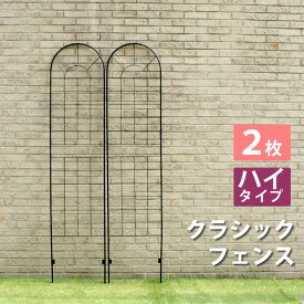 クラシックフェンス　ハイタイプ220（2枚組）【送料無料　フェンス　ゲート　扉　アイアン　ガーデンフェンス　ガーデニング 枠　柵　仕切り　目隠し　境目　クラシカル　アンティーク　トレリス　ベランダ つる　薔薇　バラ　朝顔　園芸　ラティス】