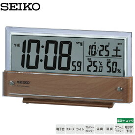 電波 デジタル 時計 ライト SQ782B セイコー SEIKO アラーム カレンダー 温湿度計 シースルー ライト 温度 湿度【ギフトラッピング対応】【お取り寄せ】