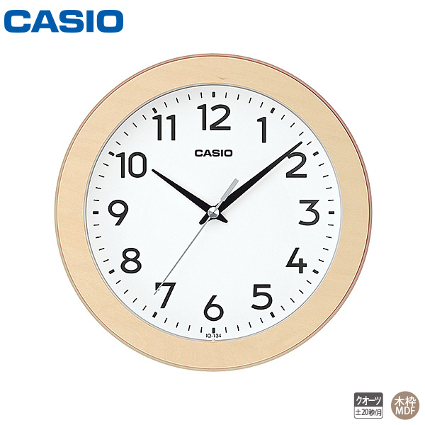 小型サイズの木枠の掛時計 掛 時計 新作続 カシオ IQ-134-7JF CASIO 木枠 スタンダード ギフトラッピング対応 クロック お取り寄せ 割り引き クオーツ