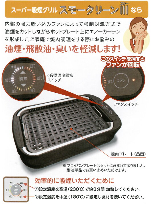 楽天市場】【平面フライパンプレートセット】スモークリーン3 スーパー  