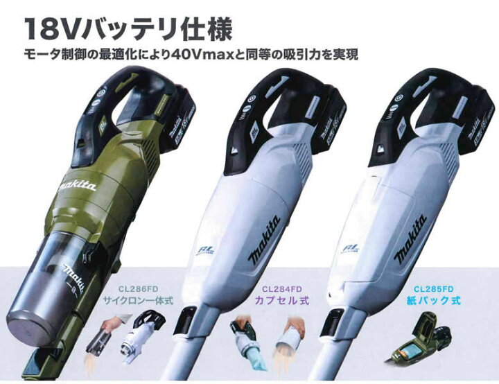 楽天市場】マキタ コードレス掃除機 充電式クリーナ 紙パック式【18v 
