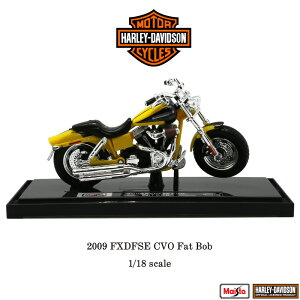 �n�[���[ �_�r�b�h�\�� Harley Davidson 2009 FXDFSE CVO Fat Bob �t�@�b�g �{�u 1/18 �X�P�[�� �~�j�`���A �t�B�M���A Maisto �}�C�X�g ���C�Z���X �V���[�Y 45 �y�����񂹁z