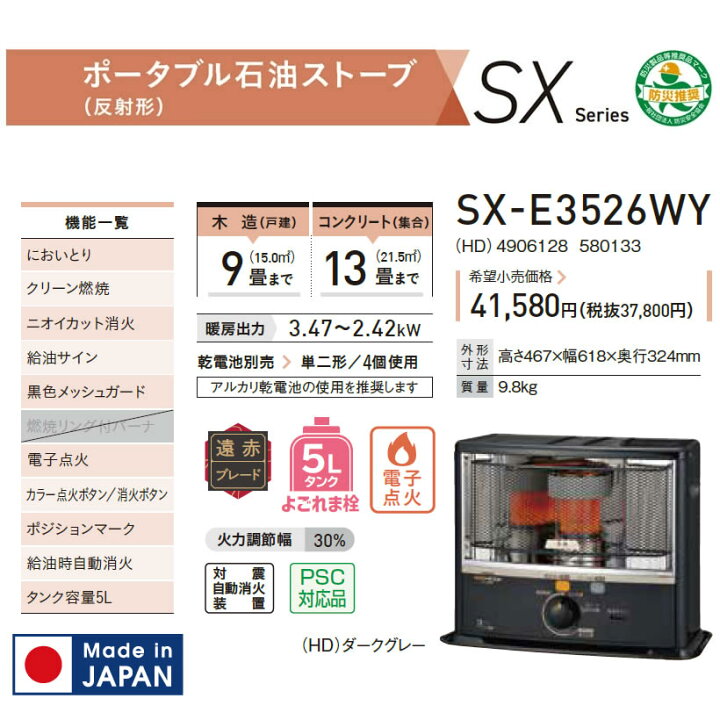 〇 札幌 美品 2019年製 コロナ 反射式ストーブ 石油ストーブ 電源不要 電池