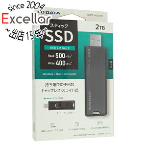 yۏؑΉ!!zI-O DATA USB 10Gbps(USB 3.2 Gen2)Ή XeBbNSSD SSPS-US2GRE O[×ubN 2TB