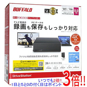�y�����ۏؑΉ�!!�z�y�V�i�󂠂�(�������E��Ԃ�)�z BUFFALO �O�t���n�[�h�f�B�X�N HD-NRLD8.0U3-BA 8TB �u���b�N