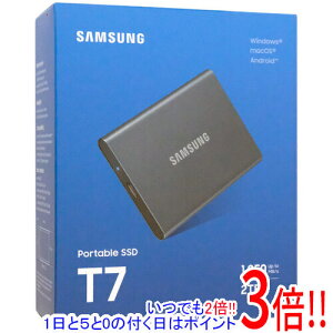 �y�����ۏؑΉ�!!�z�y�V�i�󂠂�(�������E��Ԃ�)�z SAMSUNG �|�[�^�u��SSD T7 MU-PC2T0T-IT/A 2TB �O���[