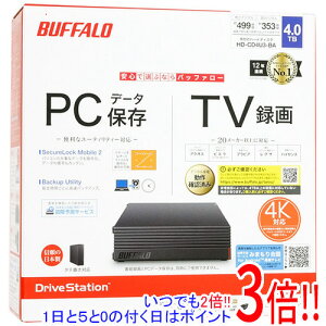 �y�����ۏؑΉ�!!�z�y�V�i�󂠂�(�������E��Ԃ�)�z BUFFALO �O�tHDD �e���r�E���R�[�_�[�^��p HD-CD4U3-BA 4TB �u���b�N