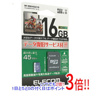ELECOM microSDHC�������[�J�[�h MF-MS016GU11R 16GB