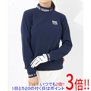 【1日と5.0のつく日、18日はポイント3倍!】marie claire(マリ・クレール) S サイズ ゴルフシャツ レディース モックネック長袖シャツ 732503 NV ネイビー