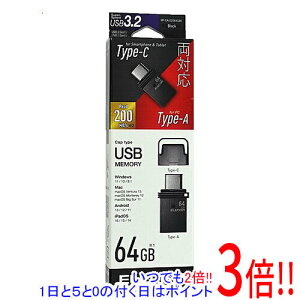ELECOM Type-C�Ή�USB������ MF-CAU32064GBK 64GB �u���b�N