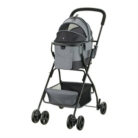 リッチェル【ペット用品】ペットカート ミニモ グレー 小型犬・猫用 カート キャリーバッグ ドライブケージ 折りたたみ操作簡単 P-4945680560085