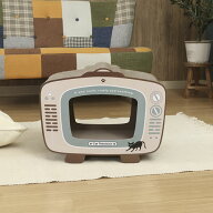 不二貿易【ペット用品】猫の爪とぎ テレビ リバーシブル 外寸W44xD23xH34cm FUJI-54223【キャットハウス】