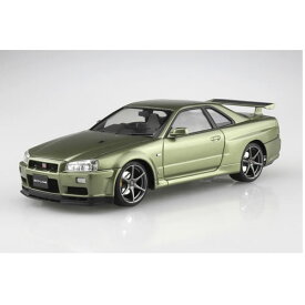 アオシマ【プリペイントモデル No.3-C】1／24 日産 BNR34 スカイライン GT-R V・spec Nur 02 ミレニアムジェイド H-4905083065594