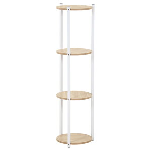 不二貿易【お客様組み立て】ディスプレイスタンド4段 ホワイト オープンラック プランタースタンド ディスプレイ インテリア FUJI-63774【KT-013】