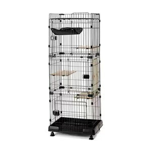 アイリスオーヤマ【ペット用品】ルーフキャットケージ アイアンブラック RFC-704 キャスター付き I-4967576467070【IRIS OHYAMA】