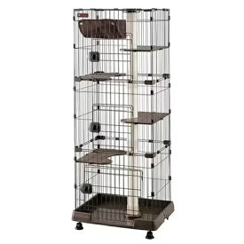 アイリスオーヤマ【ペット用品】キャットランドケージ スリム ダークブラウン PCLC-703 キャスター付き I-4967576599979【IRIS OHYAMA】
