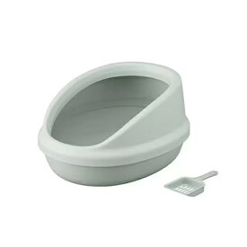 アイリスオーヤマ【ペット用品】猫のトイレ ハーフカバー ミントグレー P-NE-500-H I-4967576739818【IRIS OHYAMA】
