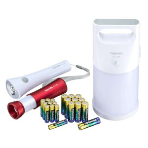 東芝【TOSHIBA】単3電池10本 単4電池10本 LED懐中電灯 LEDランタン LEDランタン付きライト セット X-BOUSAI-SET3【防災用品 災害用品】