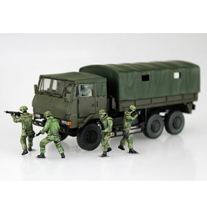 アオシマ【プラモデル】1/72 ミリタリーモデルキット No.11 陸上自衛隊 3 1/2t トラック装甲強化型(隊員6体セット) H-4905083012086