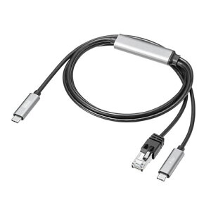 �T�����T�v���C�y�P�[�u���A�N�Z�T���[�z�}���[�d�Ή� USB Type-C LAN�ϊ��P�[�u���iGigabit�Ή��EPD100W�E1m�j KB-SL6CLANPD1BK