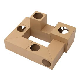 アイリスオーヤマ【ペット用品】ねこねこトンネル フルセット P-NTF 組み立て簡単 BOX（爪とぎ付き）・L字・T字 I-4967576652865【ペット室内用品 ネコ キャット】