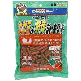 ドギーマン【ペット用品】 エクセルササミ＆野菜ジャーキーフード400g P-4976555810790
