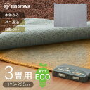 【500円OFFクーポン★11/4 9:59迄】 ホットカーペット 3畳 本体 235×195 室温センサー 室温検知 省エネ 暖房面積 切り替え こたつ ラグ ダニ退治 自動OFFタイマー 電気カーペット 電気マット 暖房器具 冬 寒さ対策 アイリスオーヤマ HCM-T2420 *