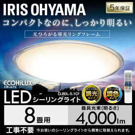 【2個セット】シーリングライト おしゃれ 8畳 調光 調色 led メタルサーキットシリーズ クリアフレーム CL8DL-5.1CF 送料無料 天井照明 高効率 取り付け簡単 ダイニング 省エネ アイリスオーヤマ