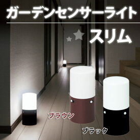アイリスオーヤマ 乾電池式LEDガーデンセンサーライトスリム LSL-MS1 ブラウン・ブラック 〔LEDライト LEDセンサーライト 防犯 ガーデニング〕