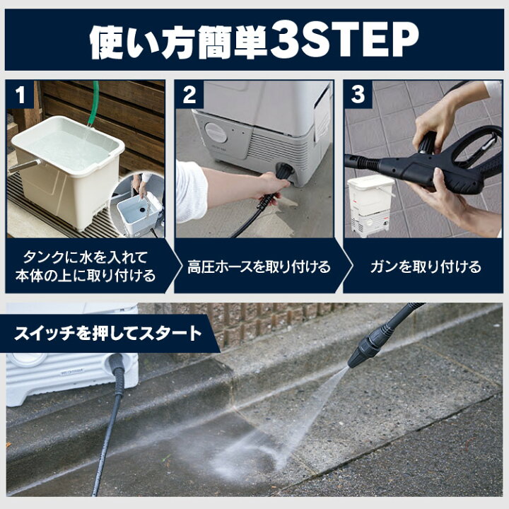 楽天市場】高圧洗浄機 タンク式 14点セット 家庭用 温水 静音 洗車  
