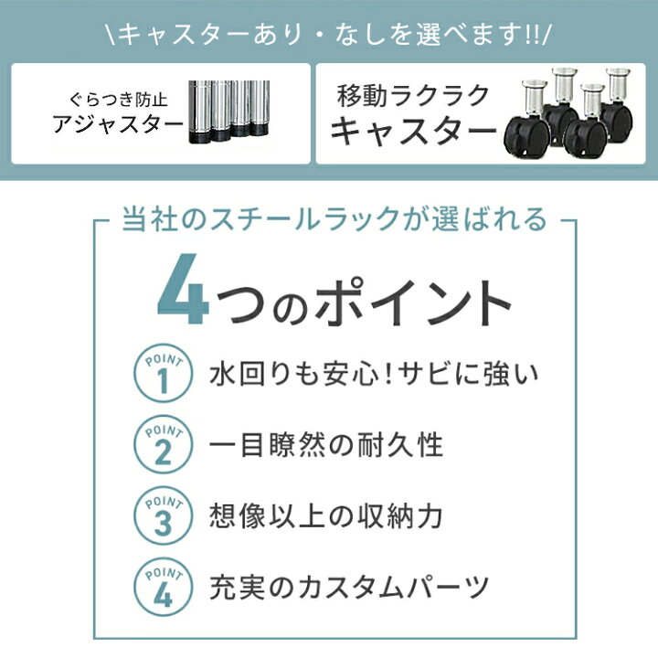 楽天市場】スチールラック メタルラック キャスター付き ハンガー 