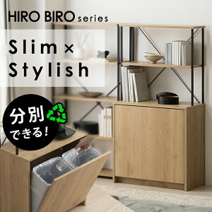 ゴミ箱 ペールカウンター おしゃれ 北欧 スリム ダストボックス ウッドペールストッカーラック付き アイリスオーヤマ HWPS-635 分別 ダストボックス スリム カウンター 2分別 棚 ダスト ラック