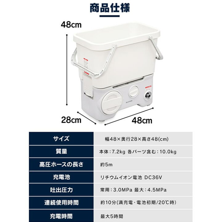 楽天市場】【最大250円OFFクーポン☆新生活フェア】高圧洗浄機 充電式 