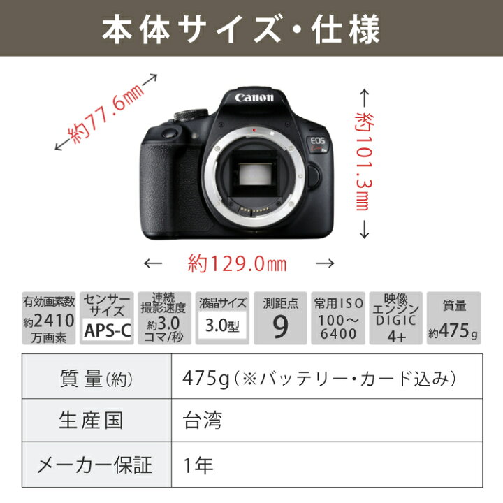 楽天市場】【一眼レフカメラ始めませんか5点セット】新品/キヤノン 