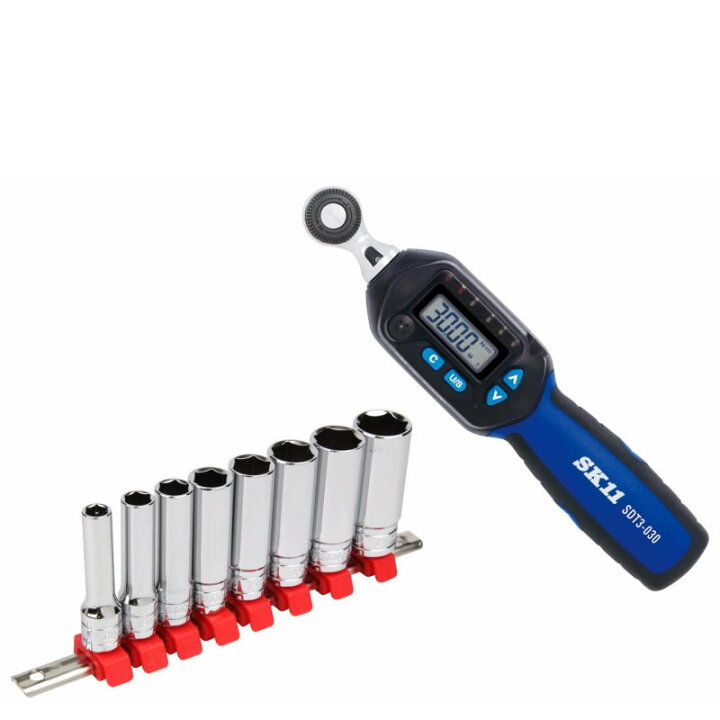 楽天市場】SK11 デジタルトルクレンチ1.5〜30N・m + 3/8インチディープ 