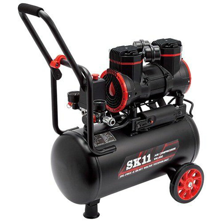 楽天市場】藤原産業 SK11 オイルレスエアコンプレッサー SW-L20MPF-01 