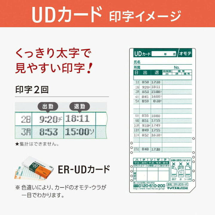 楽天市場】マックス タイムレコーダー ER-60SU ER90722 電子タイム 