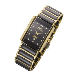 テクノス TECHNOS 腕時計 T9557GB メンズ ステンレス セラミックス アナログ ゴールド ブラック（デジタルライフ）