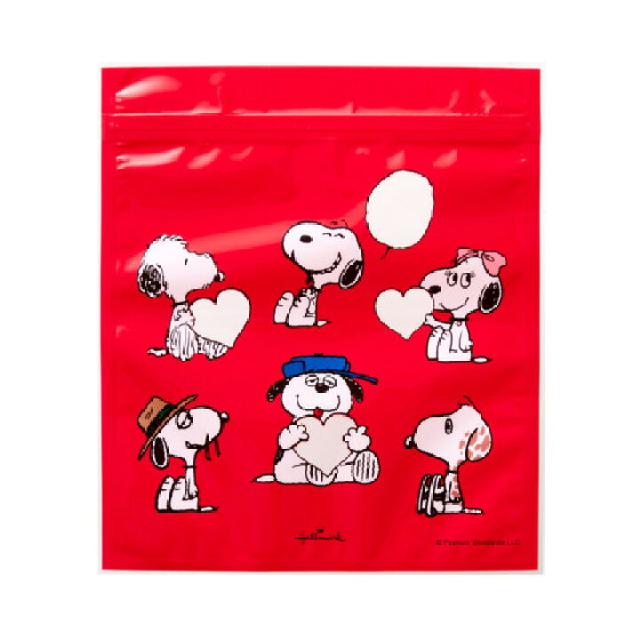 楽天市場 ジップバッグ スヌーピー Vintage Peanuts 5枚入り レッドhallmark ホールマークジッパーバッグ ラッピング袋 キャラクター 保存袋 ジップロック 小分け ｋａｄｅｒｉａ