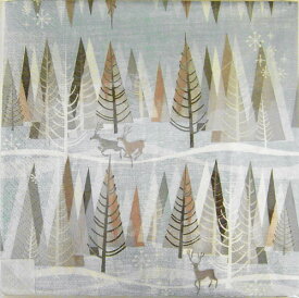 C-284 3枚 ペーパーナプキン 雪の森 ランチサイズ 水色[COLOURFUL LIFE]カラフルライフ 紙ナプキン デコパージュ クリスマス