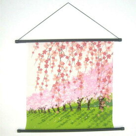 縮緬タペストリー 　しだれ桜ひなまつり・お雛様ウォールアート・桜タペストリー・さくら・サクラ飾り