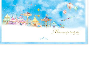 一筆箋 ラブリーデイHallMark ホールマーク 通年 一言便箋 14シート 箔加工 ヨコ罫 遊園地 サーカス バルーン 観覧車