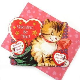[Punch Studio]バレンタインカード★赤リボン猫★パンチスタジオ立体メッセージカード