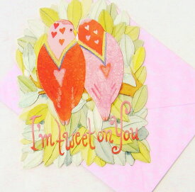 バレンタインカード★ラブ　バード★[Punch Studio]鳥・とり・パンチスタジオ立体メッセージカード