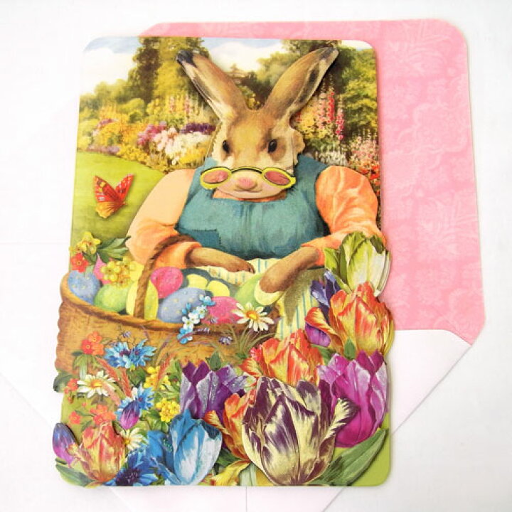 楽天市場 Punch Studio イースターグリーティングカード おばあちゃんウサギ 封筒付き イースターコレクション パンチスタジオ立体メッセージカード ｋａｄｅｒｉａ